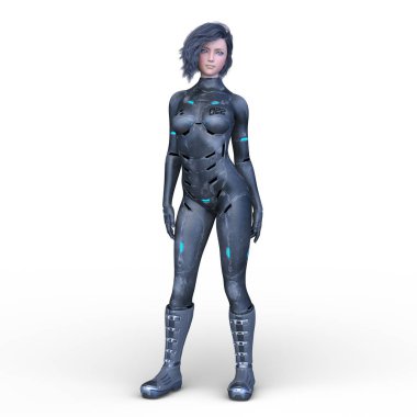 Bir siber kadının 3 boyutlu canlandırması