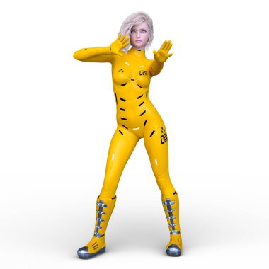 Bir siber kadının 3 boyutlu canlandırması