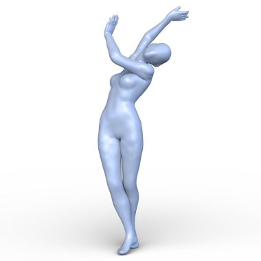 Poz veren bir kadının 3B görüntüsü