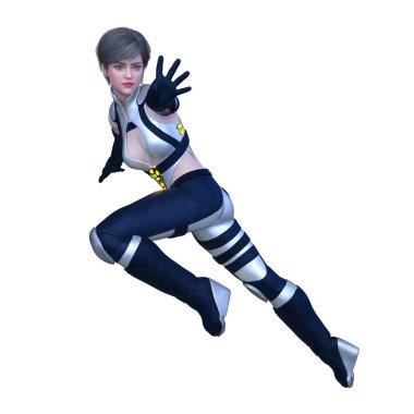 bir kadın savaşçı 3D render