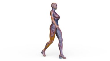 Yürüyen bir uzaylının 3 boyutlu görüntüsü