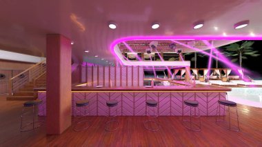 Deniz kıyısındaki tesisin 3D canlandırması