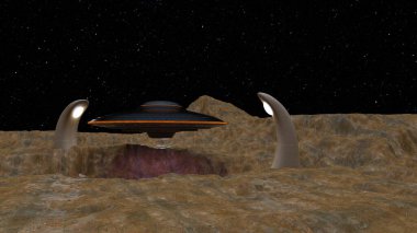 UFO 'nun 3B canlandırması.