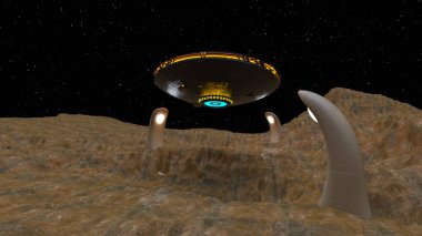 UFO 'nun 3B canlandırması.