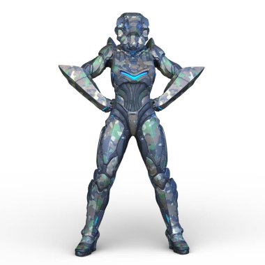 Bir siber kadının 3 boyutlu canlandırması