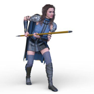 3D rendering of a female knight