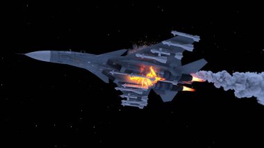3D rendering of a fighter aircraft