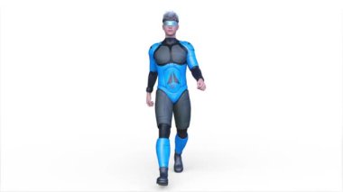 Yürüyen bir siber adamın 3 boyutlu canlandırması