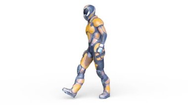 Yürüyen bir siber adamın 3 boyutlu canlandırması