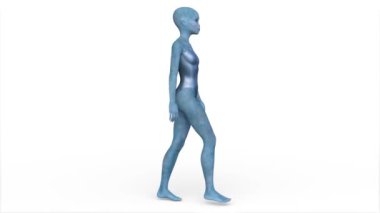 Yürüyen bir uzaylının 3 boyutlu görüntüsü