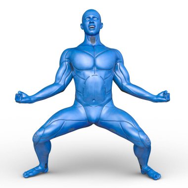 erkek bir cyborg 3D render