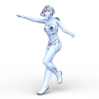 Dişi bir sayborgun 3D canlandırması