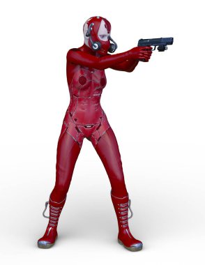 Dişi bir sayborgun 3D canlandırması