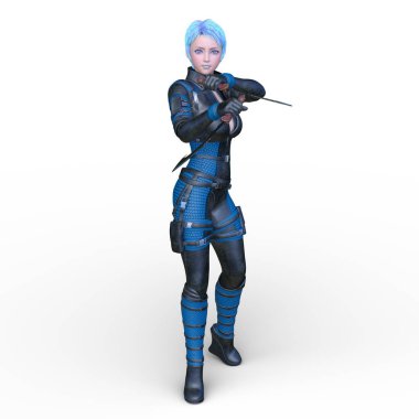 Bir siber kadının 3 boyutlu canlandırması