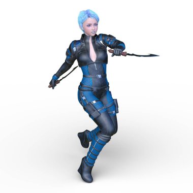 Bir siber kadının 3 boyutlu canlandırması