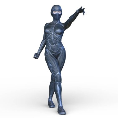 Dişi bir sayborgun 3D canlandırması