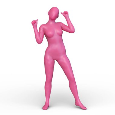 Poz veren bir kadının 3B görüntüsü