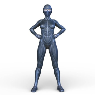 Dişi bir sayborgun 3D canlandırması