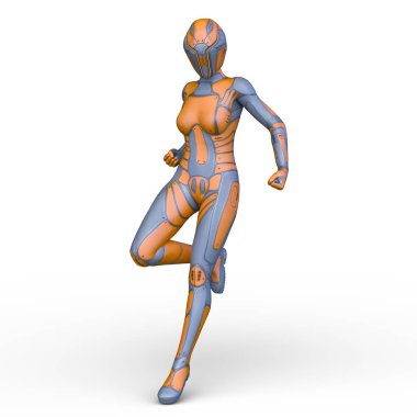 Dişi bir sayborgun 3D canlandırması