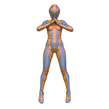 Dişi bir sayborgun 3D canlandırması
