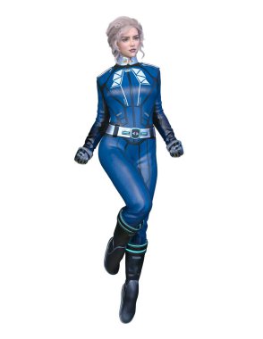 bir kadın savaşçı 3D render