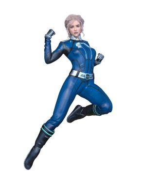 bir kadın savaşçı 3D render