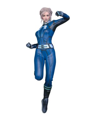 bir kadın savaşçı 3D render