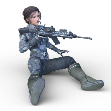 Bir siber kadının 3 boyutlu canlandırması