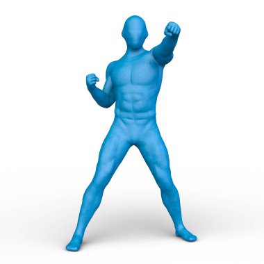 Poz veren bir adamın 3B görüntüsü