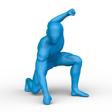 Poz veren bir adamın 3B görüntüsü