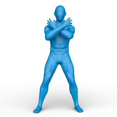 Poz veren bir adamın 3B görüntüsü