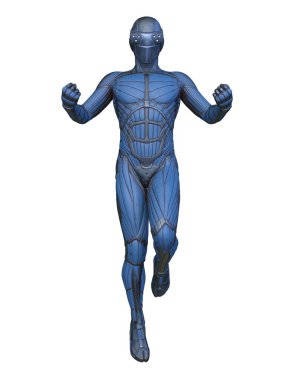 erkek bir cyborg 3D render