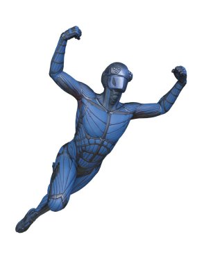 erkek bir cyborg 3D render