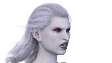 Dişi bir vampirin 3 boyutlu görüntüsü.