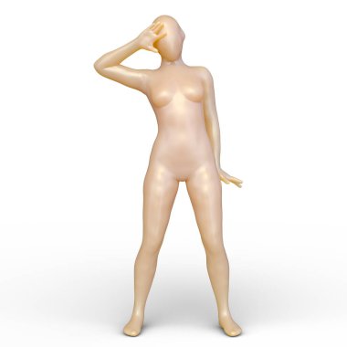 Poz veren bir kadının 3B görüntüsü