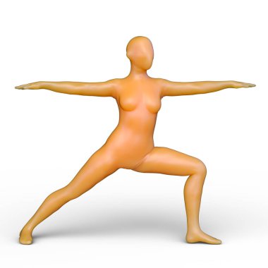 Poz veren bir kadının 3B görüntüsü