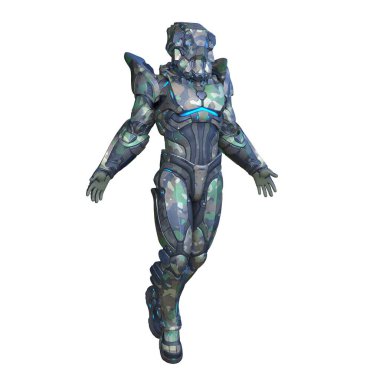 erkek bir cyborg 3D render