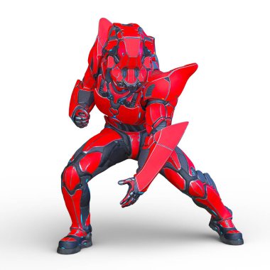 erkek bir cyborg 3D render