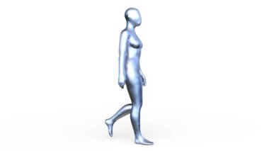 Yürüyen bir kadının 3B görüntüsü