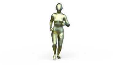 Koşan bir kadının 3B görüntüsü