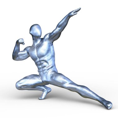 Poz veren bir adamın 3B görüntüsü