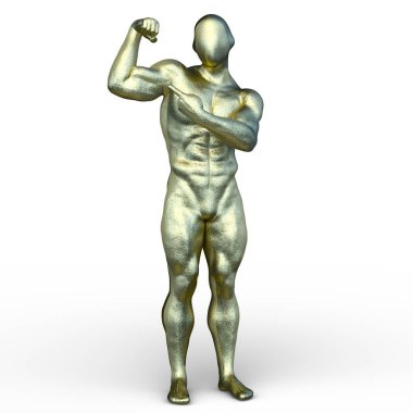 Poz veren bir adamın 3B görüntüsü