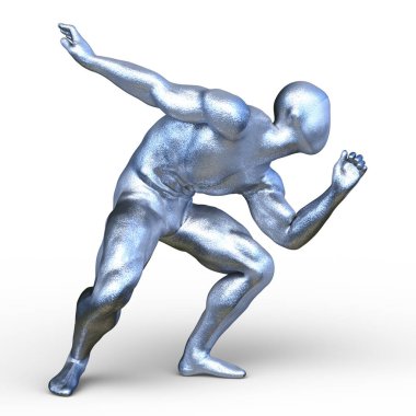 Poz veren bir adamın 3B görüntüsü