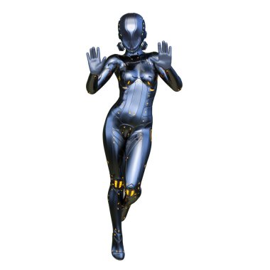 Dişi bir sayborgun 3D canlandırması