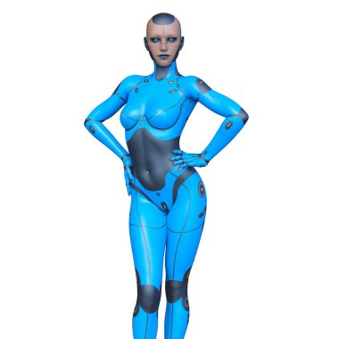 Dişi bir sayborgun 3D canlandırması