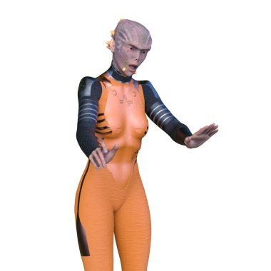 Dişi bir uzaylının 3D görüntüsü