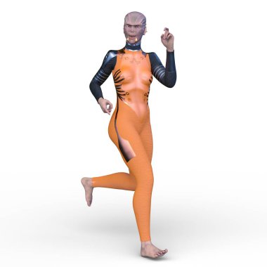 Dişi bir uzaylının 3D görüntüsü