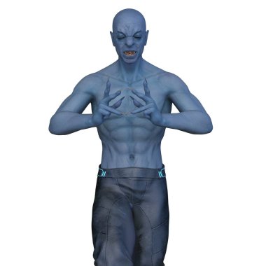 bir uzaylı 3D render