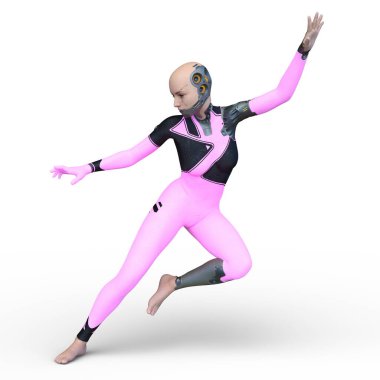 Dişi bir sayborgun 3D canlandırması