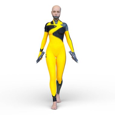 Dişi bir sayborgun 3D canlandırması